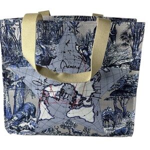 Dior Stylish Blue and Cream Tote Bag - GIFT WITH PURCHASE